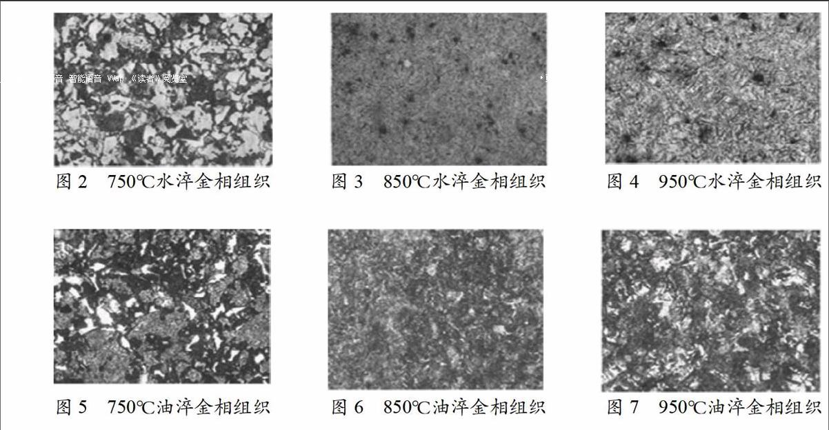 45钢正常温度淬火和过热欠热淬火的组织硬度实验