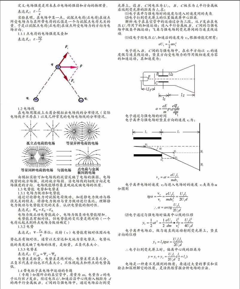 【摘要】电场是存在于电荷周围能传递电荷与电荷之间相互作用的物理