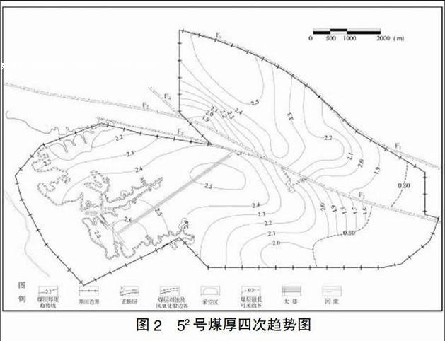 采用趋势分析法研究了52号煤层厚度与底板起伏形态特征,分析得出煤层