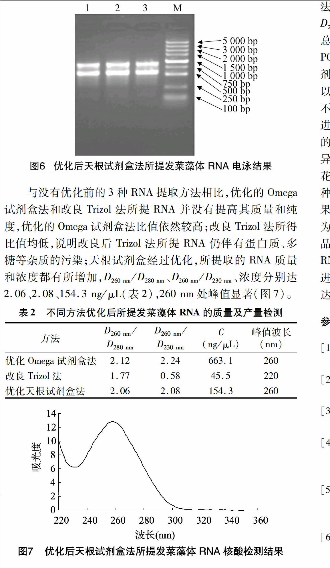 并用核酸浓度测定仪和琼脂糖凝胶电泳检测提取的总rna质量