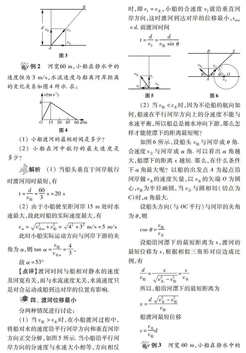 小船渡河问题赏析