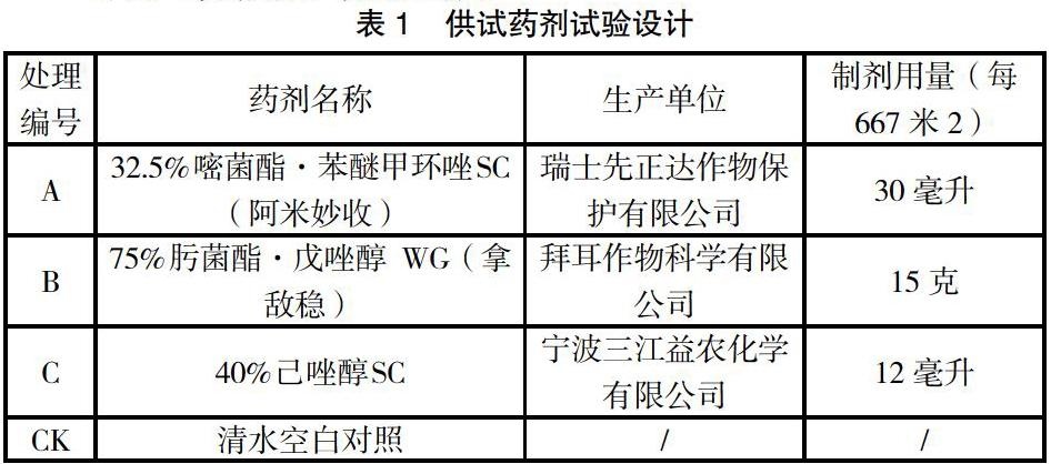 32.5%嘧菌酯·苯醚甲环唑sc防治水稻纹枯病药效评估试验初报