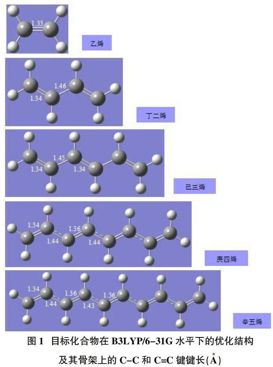 烯烃化合物中共轭双键数量与性质关系的理论研究