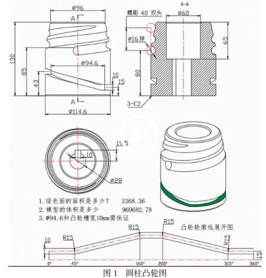 圆柱凸轮的建模及保证槽宽的方法