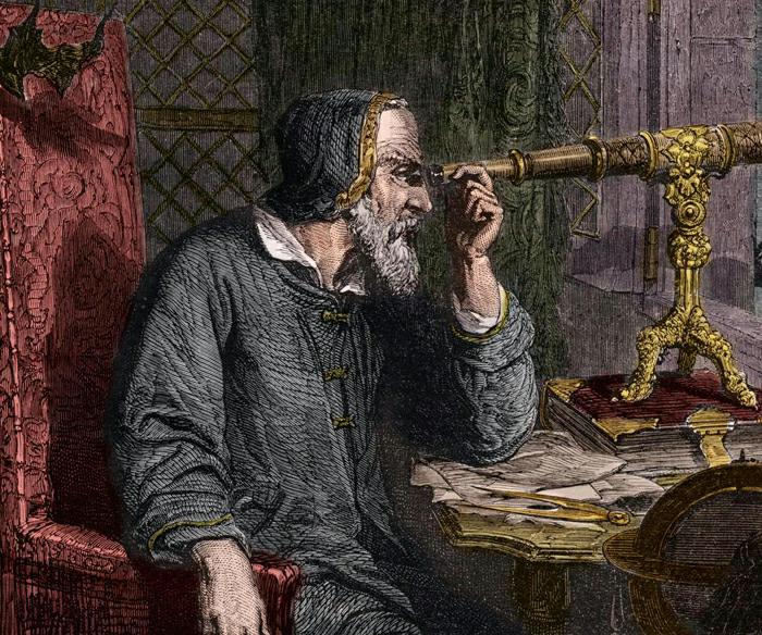 伽利略发明天文望远镜图片