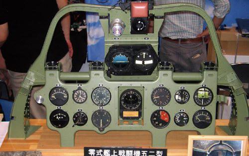 靜態比例模型:1:1的日本空軍零式戰機52型座艙儀表板 年代:二戰