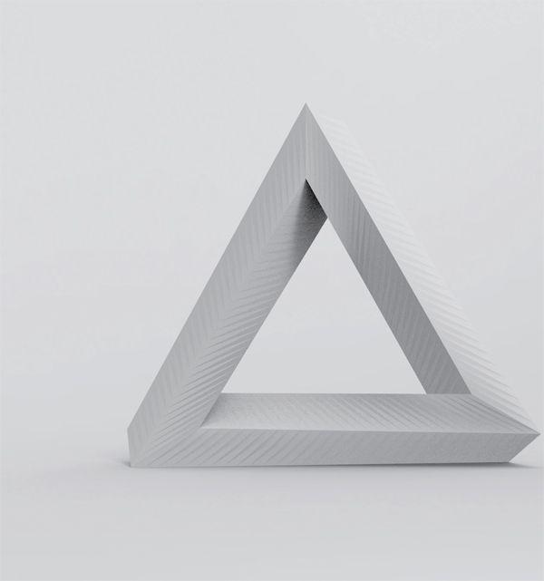 彭罗斯三角形最早由一位瑞典艺术家制作,英国数学家罗杰·彭罗斯及其