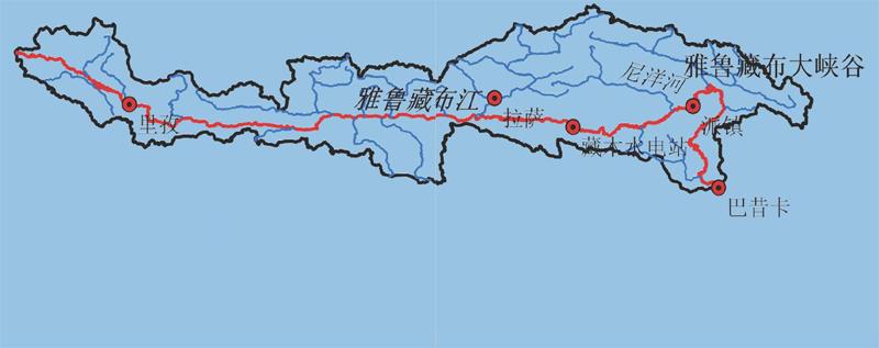 雅鲁藏布江水系图图片