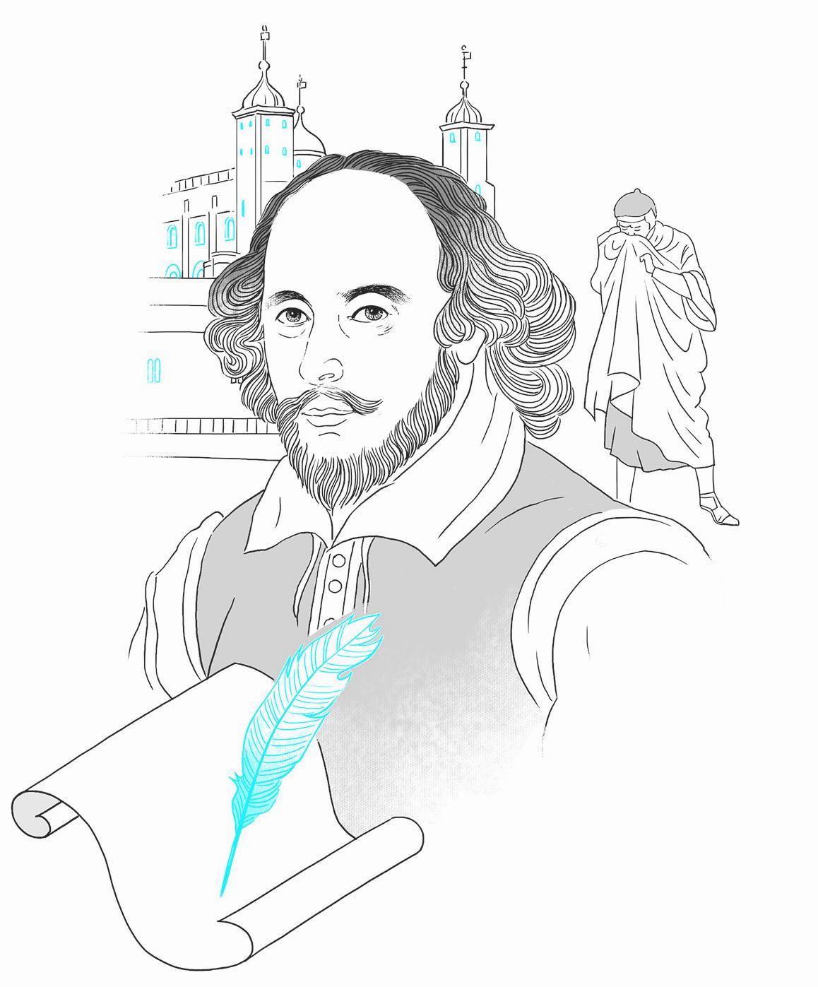 莎士比亚人物简笔画图片
