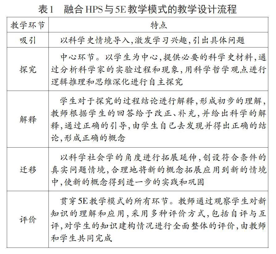 融合hps理念的5e教学模式在高中生物课堂的应用