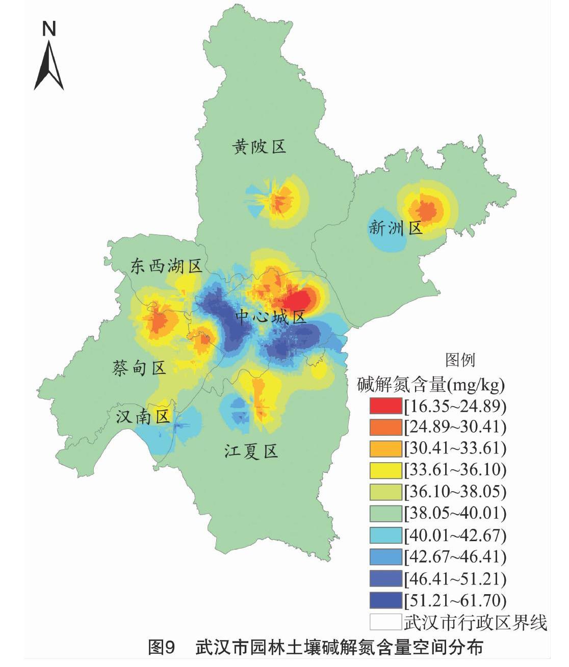 武漢市園林土壤理化性狀的空間分佈規律