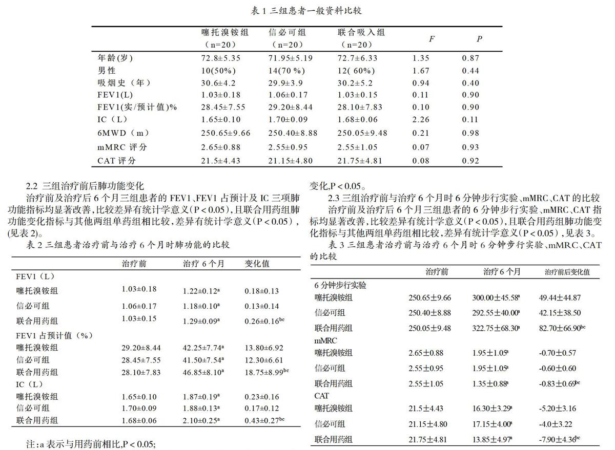 联合吸入噻托溴铵与布地奈德福莫特罗对重度、极重度copd稳定期患者的临床意义 参考网