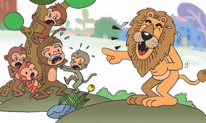 猴子偷袭狮子搞笑图片图片