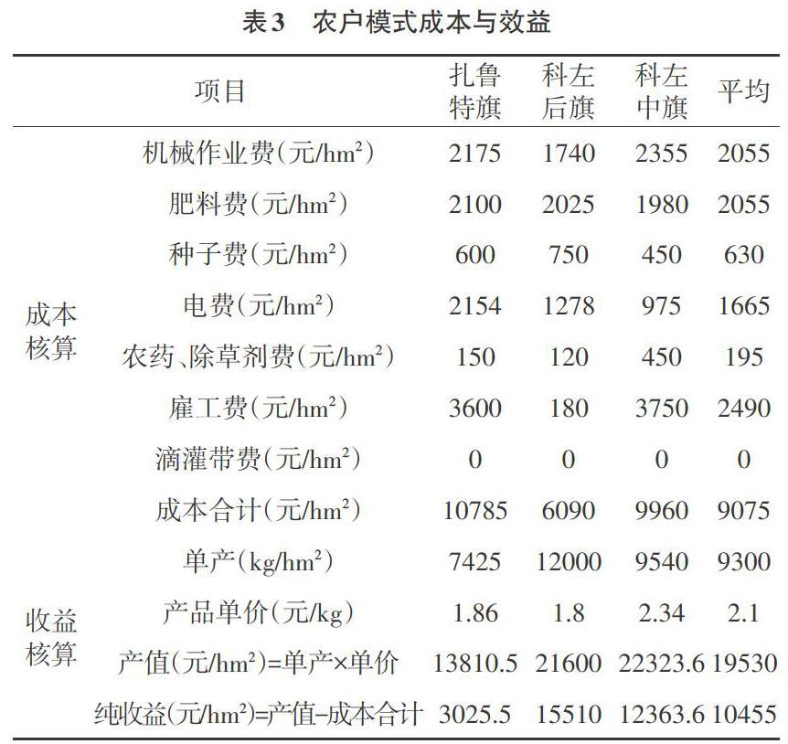 玉米无膜浅埋滴灌水肥一体化与大水漫灌水电能耗及产量效益对比