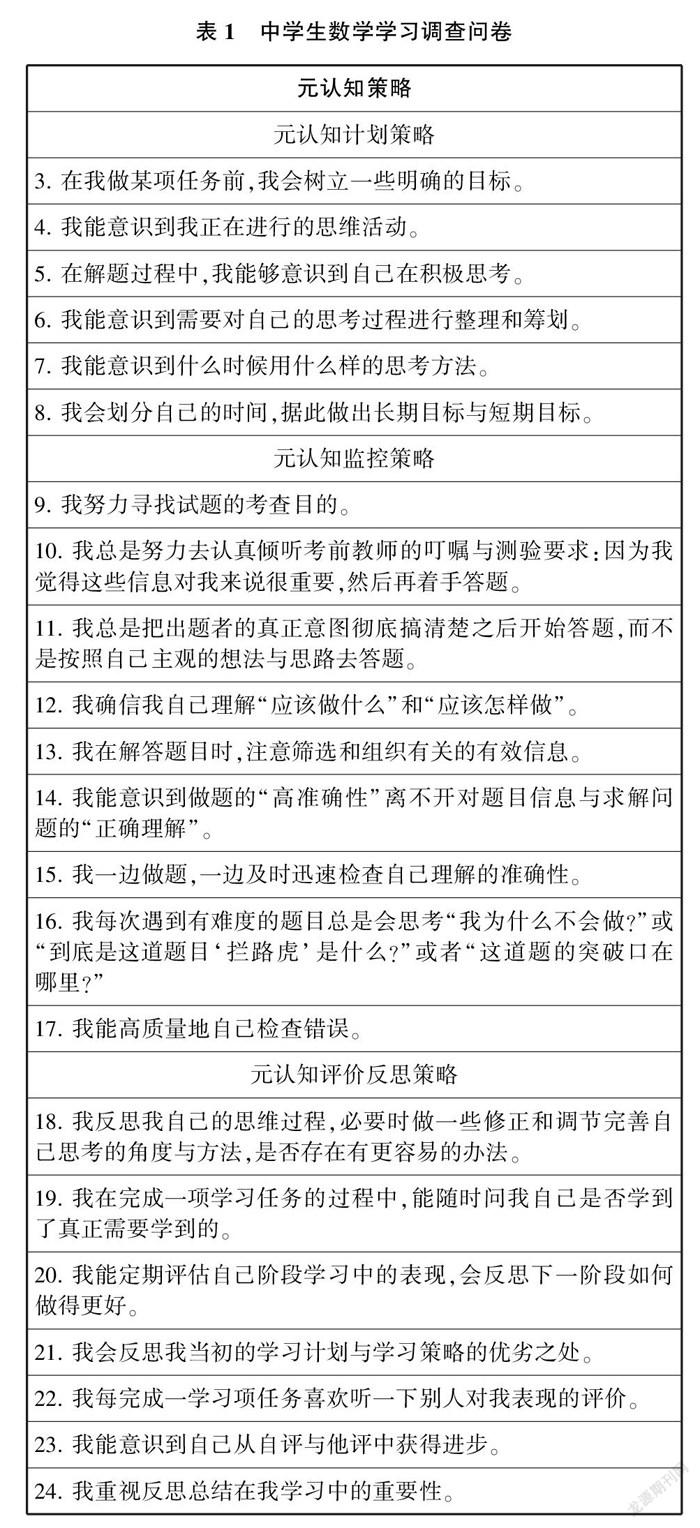 浅谈元认知策略在中学数学教学中的应用对策 参考网